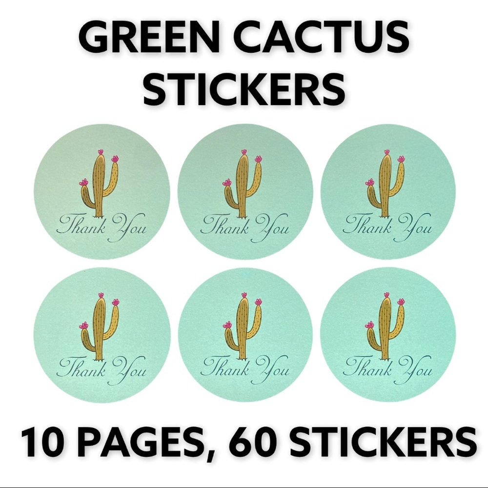 60 2.5” Cactus Green Stickers CLEARANCE - Picture 3 of 6